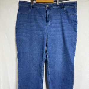 Dex Women's Capri Jeans Size 24  Stretch High Rise Loose Fit, Raw Hem, Wide Leg